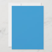 Regatta Blue Floral Accent Wedding Invitation Kaart (Achterkant)