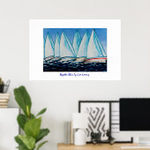 Regatta Blue Painting Print (Thuiskantoor)