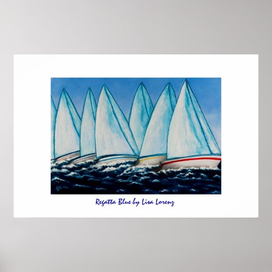 Regatta Blue Painting Print (Voorkant)