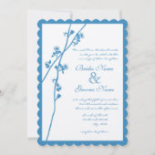 Regatta Blue Wild Flowers Wedding Kaart (Voorkant)