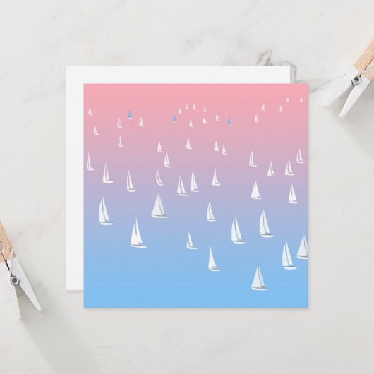 Regatta Boats on Ocean Kaart (Voorkant / Achterkant in situ)