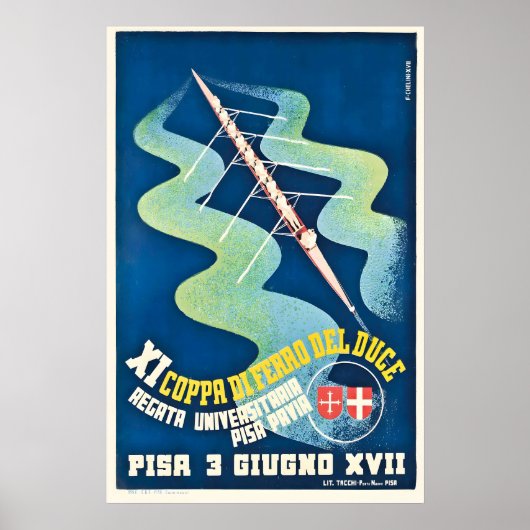 Regatta boot Pisa Italië Racing Vintage Poster (Voorkant)