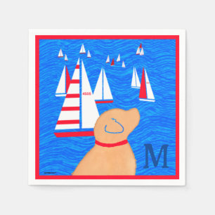 Regatta Day Gele Hond Cocktail Servetten Monogram