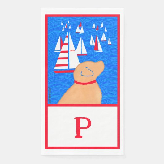 Regatta Day Gele Hondendoek Gastenhanddoek Servet (Voorkant)