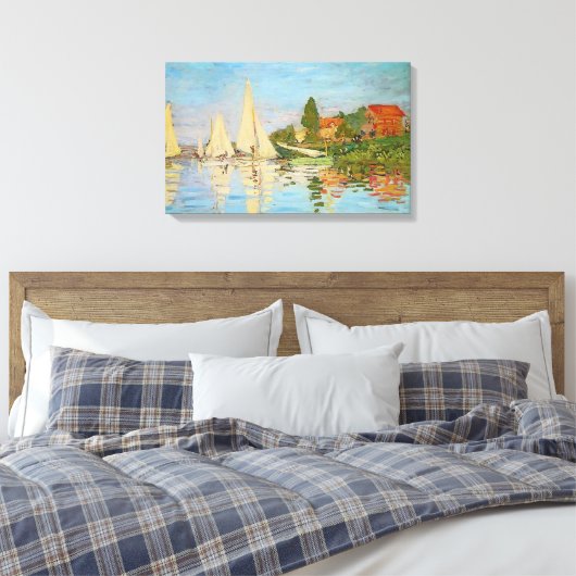 Regatta in Argenteuil door Claude Monet Canvas Afdruk (Insitu (Slaapkamer))