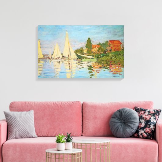 Regatta in Argenteuil door Claude Monet Canvas Afdruk (Insitu (Woonkamer))
