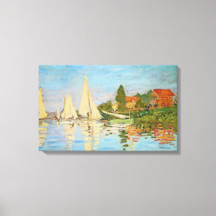 Regatta in Argenteuil door Claude Monet Canvas Afdruk
