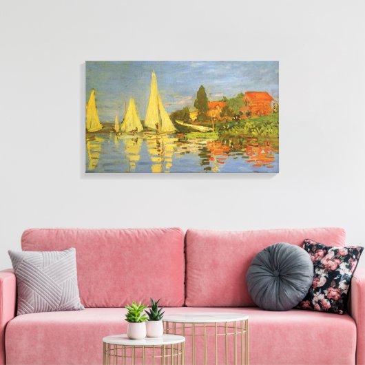 Regatta in Argenteuil door Claude Monet Canvas Afdruk (Insitu (Woonkamer))