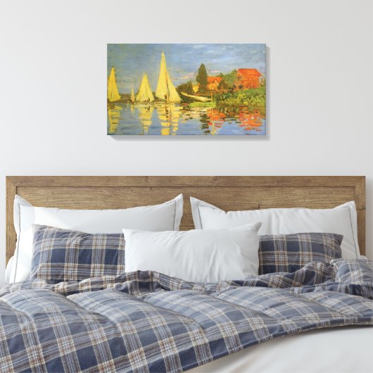 Regatta in Argenteuil door Claude Monet Canvas Afdruk (Insitu (Slaapkamer))