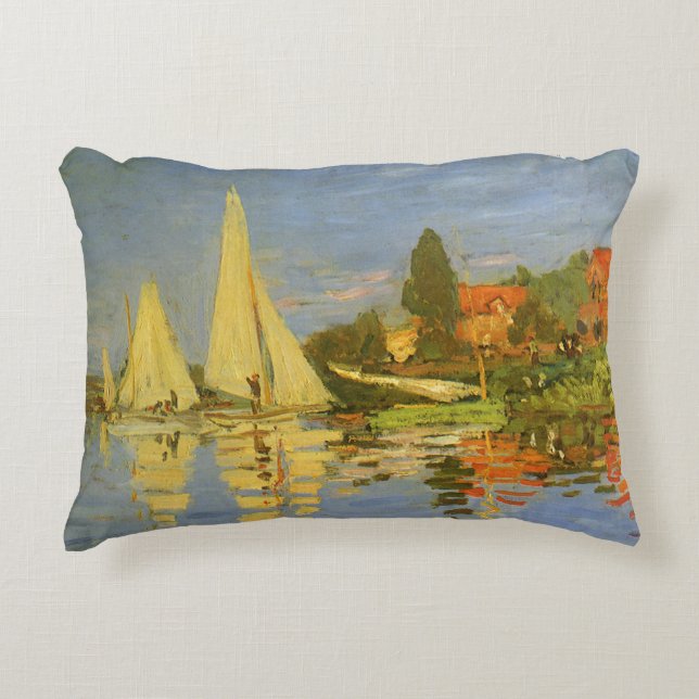 Regatta in Argenteuil door Claude Monet Decoratief Kussen (Voorkant)