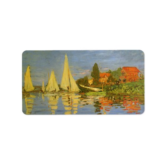Regatta in Argenteuil door Claude Monet Etiket (Voorkant)