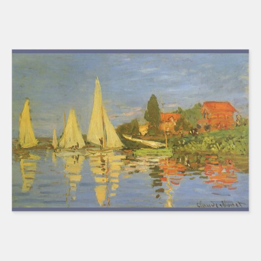 Regatta in Argenteuil door Claude Monet Inpakpapier Vel (Voorkant)