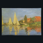 Regatta in Argenteuil door Claude Monet Placemat<br><div class="desc">Regatta in Argenteuil (1872) van Claude Monet is een indrukwekkend kunstschilderij. Je ziet de reflectie van de zeilboten in het meer water. Een zeeschildpad met een jacht- of bootrace op een zonnige zomerzondag. Over de kunstenaar: Claude Monet (1840-1926) was een oprichter van de Franse impressionistische schilderbeweging, waarbij de meeste schilderijen...</div>