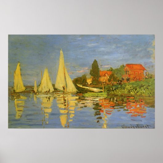 Regatta in Argenteuil door Claude Monet Poster (Voorkant)