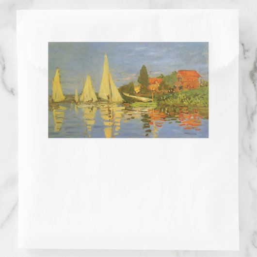Regatta in Argenteuil door Claude Monet Rechthoekige Sticker (Tas)