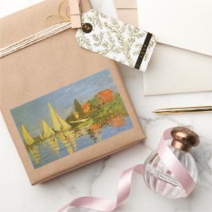 Regatta in Argenteuil door Claude Monet Rechthoekige Sticker