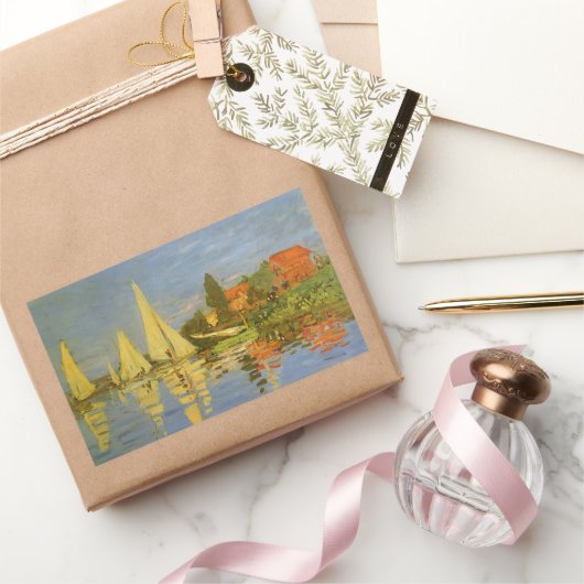 Regatta in Argenteuil door Claude Monet Rechthoekige Sticker (Geschenken)