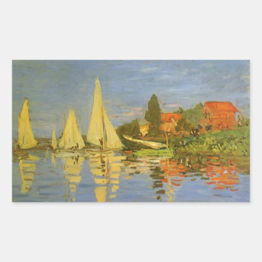 Regatta in Argenteuil door Claude Monet Rechthoekige Sticker (Voorkant)