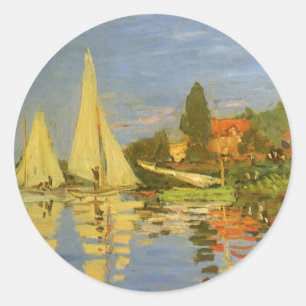 Regatta in Argenteuil door Claude Monet Ronde Sticker
