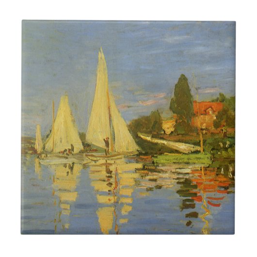 Regatta in Argenteuil door Claude Monet Tegeltje (Voorkant)