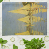 Regatta in Argenteuil door Claude Monet Theedoek (Gevouwen)