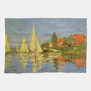 Regatta in Argenteuil door Claude Monet Theedoek
