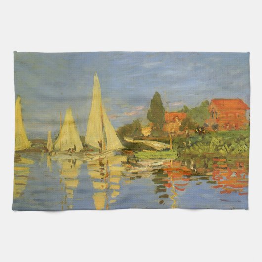Regatta in Argenteuil door Claude Monet Theedoek (Horizontaal)
