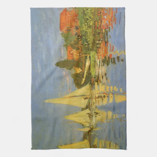 Regatta in Argenteuil door Claude Monet Theedoek (Verticaal)