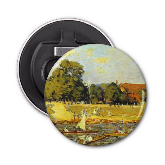Regatta in Hampton Court Alfred Sisley Poster Button Flesopener (Voorkant)