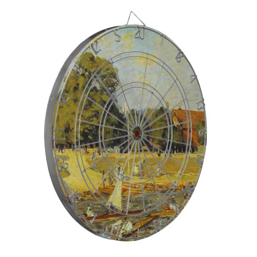 Regatta in Hampton Court Alfred Sisley Poster Dartbord (Voorkant Links)