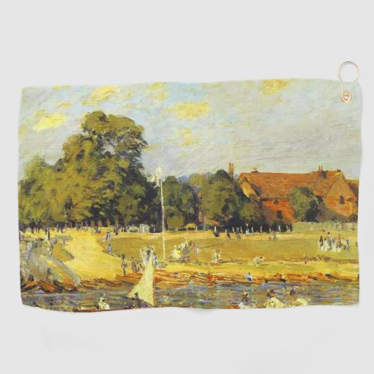 Regatta in Hampton Court Alfred Sisley Poster Golfhanddoek (Horizontaal)