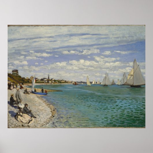 Regatta in Sainte-Adresse, 1867 | Old Harbour Uitz Poster (Voorkant)