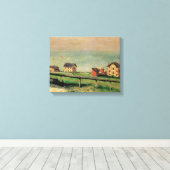 Regatta in Villerville door Gustave Caillebotte Canvas Afdruk (Insitu (Houten vloer))