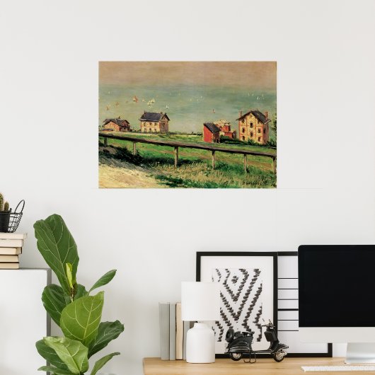 Regatta in Villerville door Gustave Caillebotte Poster (Thuiskantoor)