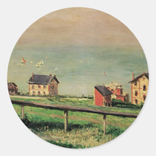 Regatta in Villerville door Gustave Caillebotte Ronde Sticker