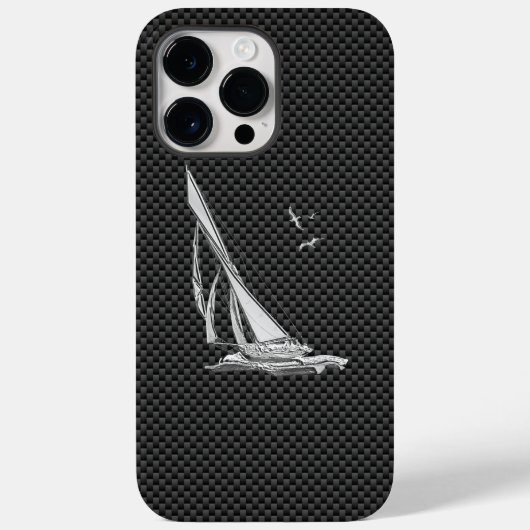 Regatta Sailboat on Carbon Fiber Style Case-Mate iPhone Case (Achterkant)