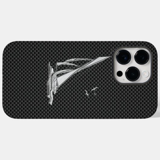 Regatta Sailboat on Carbon Fiber Style Case-Mate iPhone Case (Achterkant (horizontaal))