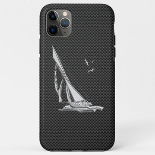 Regatta Sailboat on Carbon Fiber Style Case-Mate iPhone Case