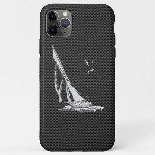 Regatta Sailboat on Carbon Fiber Style Case-Mate iPhone Case (Achterkant)