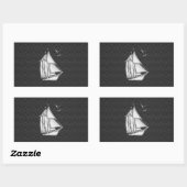 Regatta Sailboat on Carbon Fiber Style Rechthoekige Sticker (Vel)