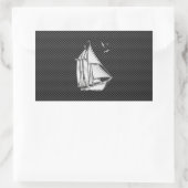 Regatta Sailboat on Carbon Fiber Style Rechthoekige Sticker (Tas)