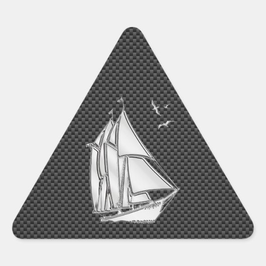 Regatta Sailboat on Carbon Fiber Style Sticker (Voorkant)