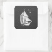 Regatta Sailboat on Carbon Fibre Style Vierkante Sticker (Tas)