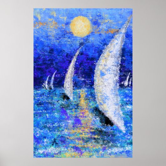 Regatta Sailing - Abstract Kunst Oorspronkelijk sc Poster (Voorkant)