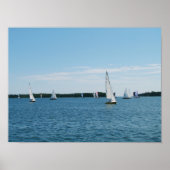 Regatta Sale Boot Scene Foto Muur Kunst Poster (Voorkant)