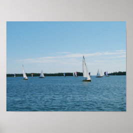 Regatta Sale Boot Scene Foto Muur Kunst Poster