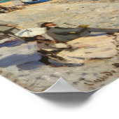 Regatta te Sainte-Adresse (1867) van Claude Monet Poster (Hoek)