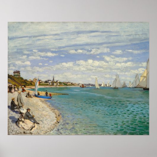 Regatta te Sainte-Adresse (1867) van Claude Monet Poster (Voorkant)