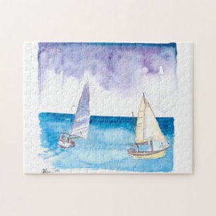 Regatta with Sailboats in Fresh Caribbean Breeze Legpuzzel