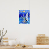 Regatta Zeilen - Abstracte Kunst Originele Schilde Poster (Keuken)